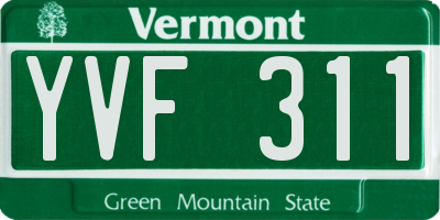 VT license plate YVF311