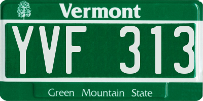 VT license plate YVF313