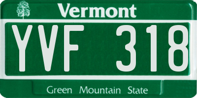 VT license plate YVF318