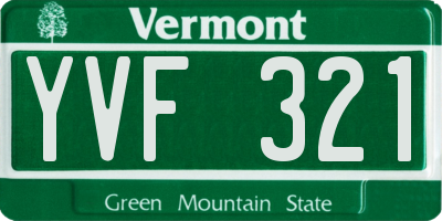 VT license plate YVF321