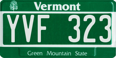 VT license plate YVF323