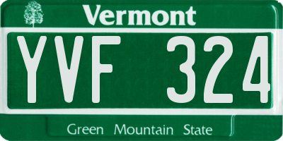 VT license plate YVF324