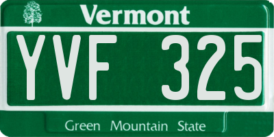 VT license plate YVF325