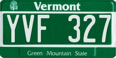 VT license plate YVF327