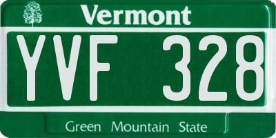 VT license plate YVF328