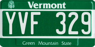 VT license plate YVF329