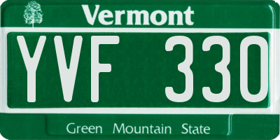 VT license plate YVF330