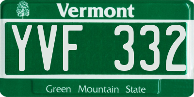 VT license plate YVF332