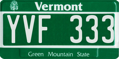 VT license plate YVF333