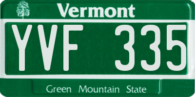 VT license plate YVF335