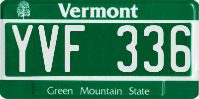 VT license plate YVF336