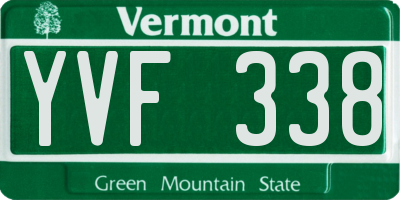 VT license plate YVF338