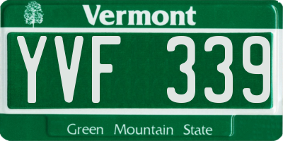 VT license plate YVF339