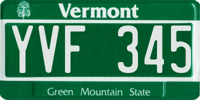 VT license plate YVF345