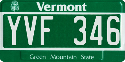 VT license plate YVF346