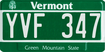 VT license plate YVF347