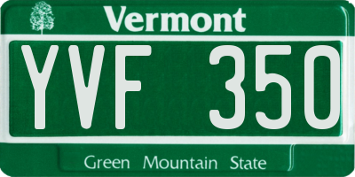 VT license plate YVF350
