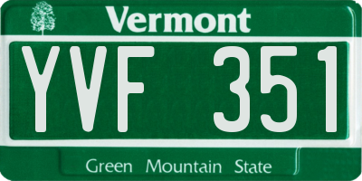 VT license plate YVF351