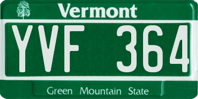 VT license plate YVF364