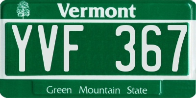 VT license plate YVF367