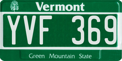VT license plate YVF369