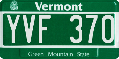 VT license plate YVF370