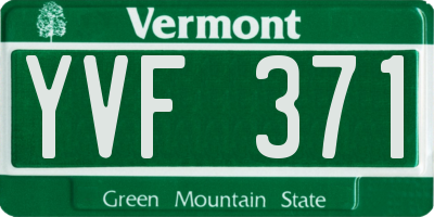 VT license plate YVF371