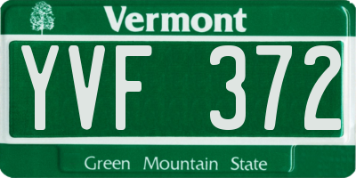 VT license plate YVF372