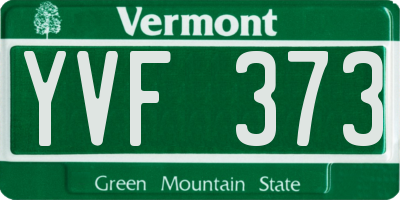 VT license plate YVF373