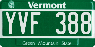 VT license plate YVF388