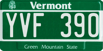 VT license plate YVF390
