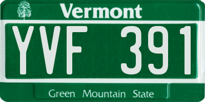 VT license plate YVF391