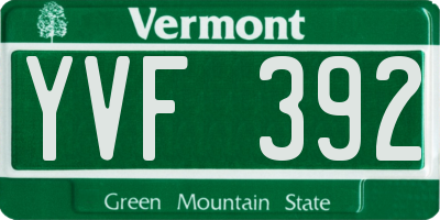 VT license plate YVF392