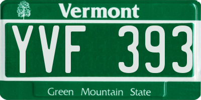 VT license plate YVF393