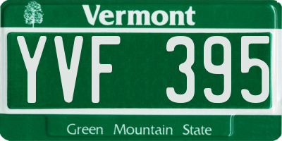 VT license plate YVF395