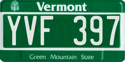 VT license plate YVF397