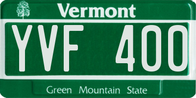 VT license plate YVF400