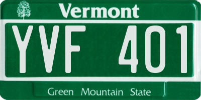 VT license plate YVF401