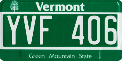 VT license plate YVF406