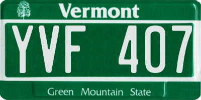 VT license plate YVF407