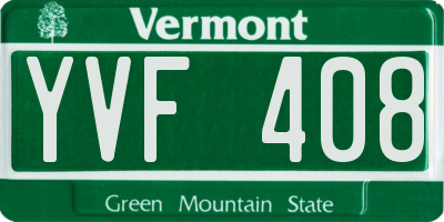 VT license plate YVF408