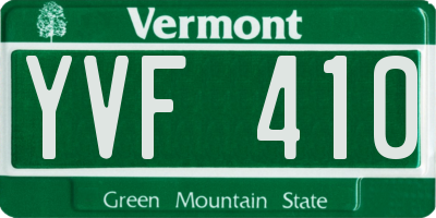 VT license plate YVF410