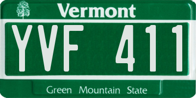VT license plate YVF411