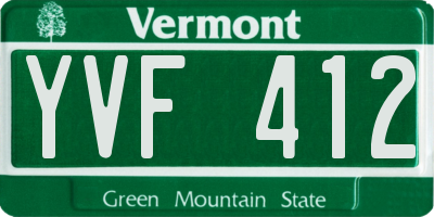 VT license plate YVF412