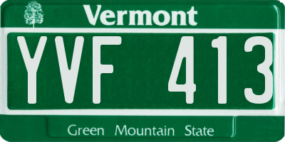VT license plate YVF413