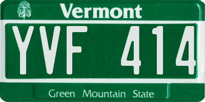 VT license plate YVF414