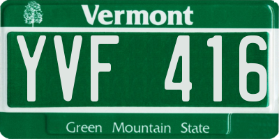 VT license plate YVF416