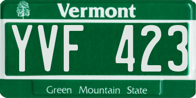 VT license plate YVF423