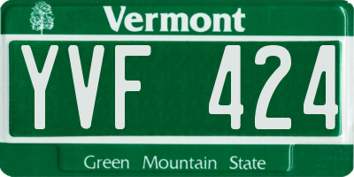 VT license plate YVF424
