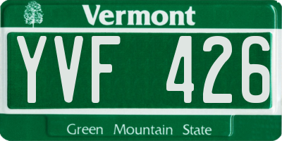 VT license plate YVF426